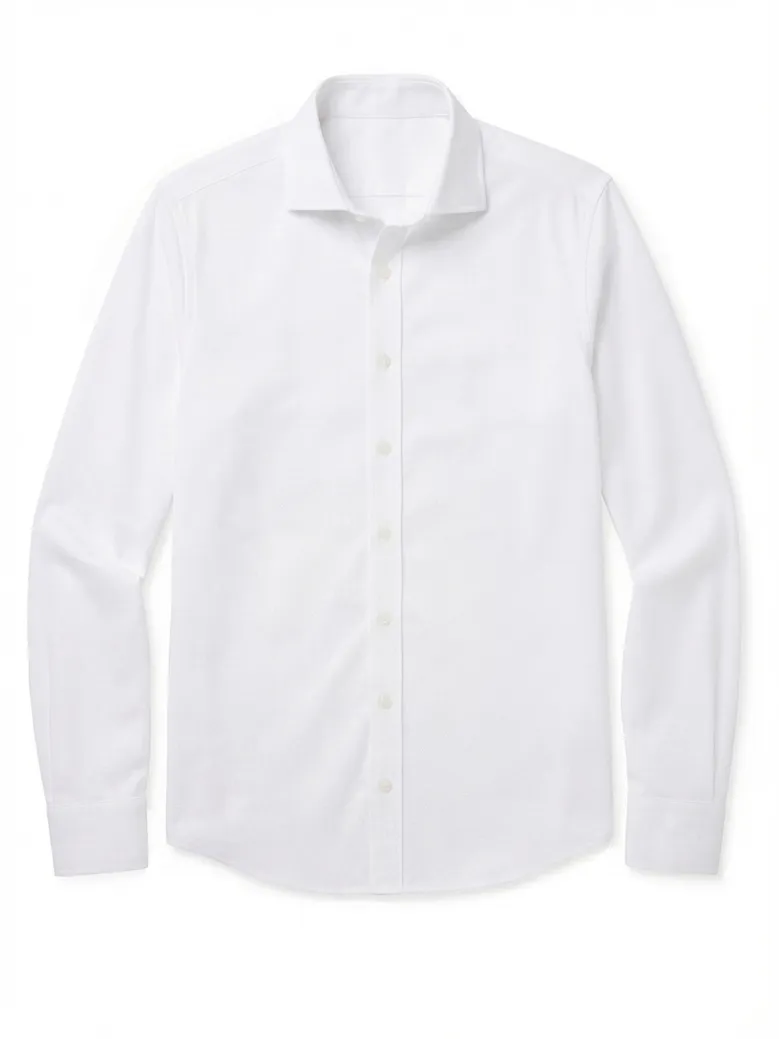 Camisa de popelina blanca lisa de fácil planchado