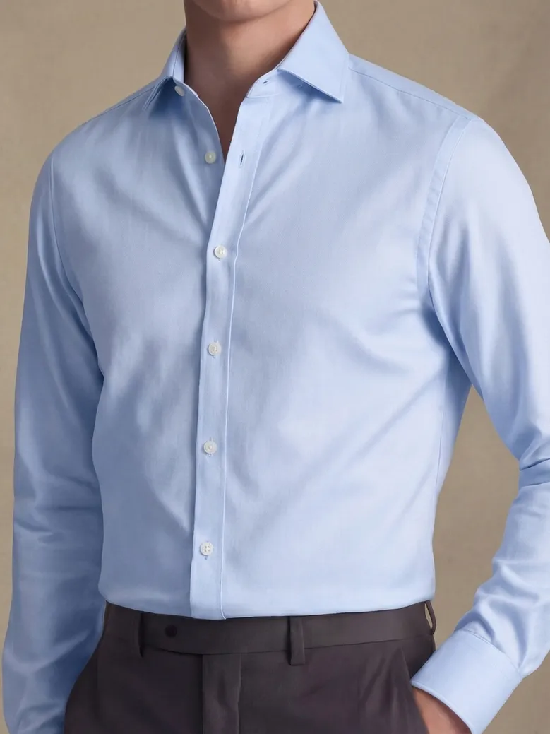 Camisa de popelina blanca lisa de fácil planchado