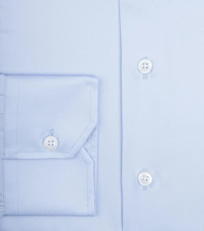 Camisa de popelina blanca lisa de fácil planchado