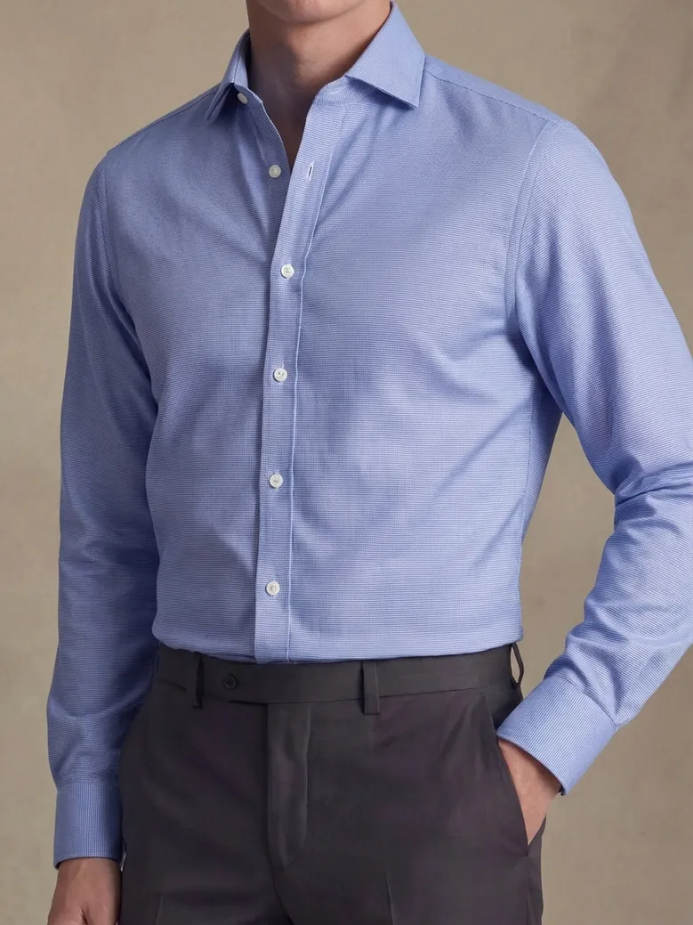 Camisa de popelina blanca lisa de fácil planchado