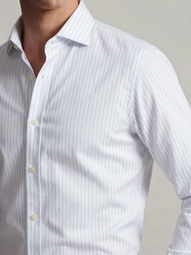 Camisa de popelina blanca lisa de fácil planchado