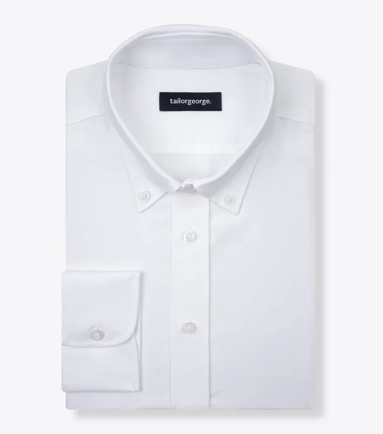 Camisa de popelina blanca lisa de fácil planchado