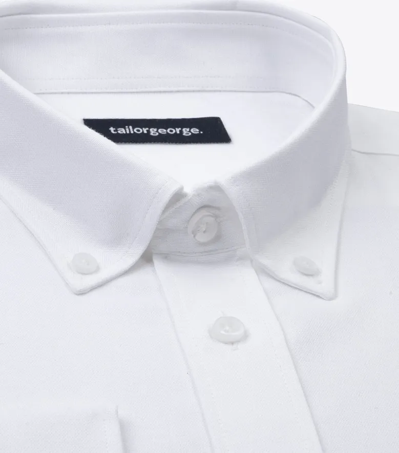 Camisa de popelina blanca lisa de fácil planchado