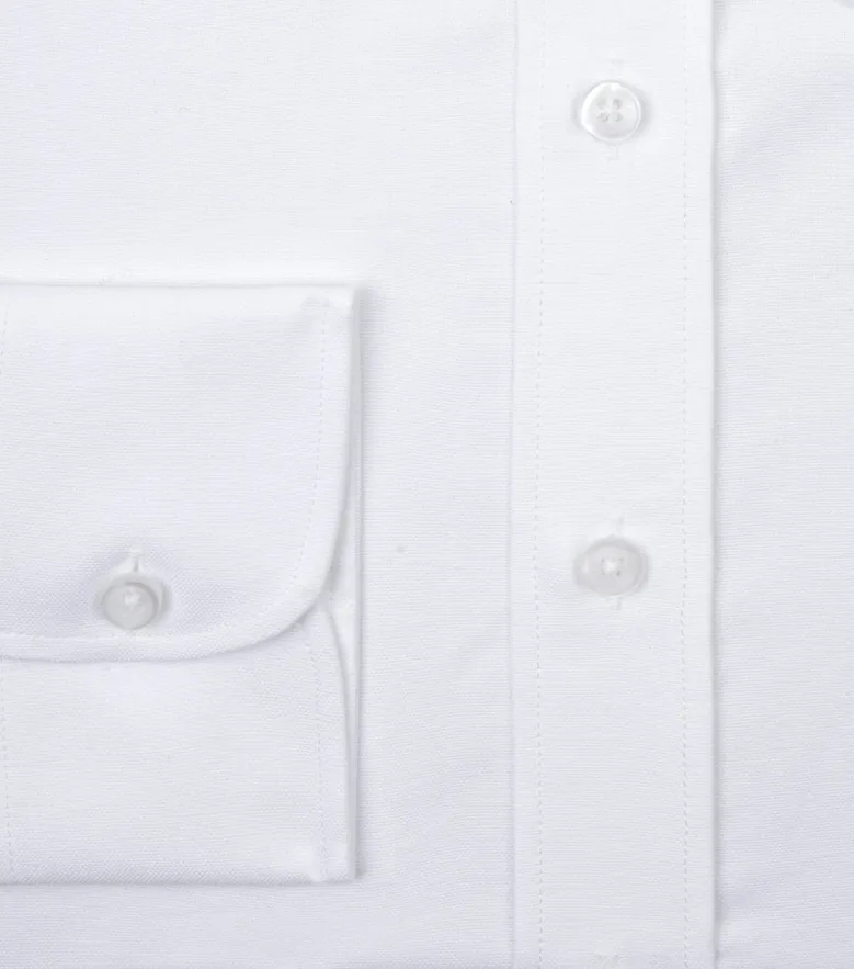 Camisa de popelina blanca lisa de fácil planchado
