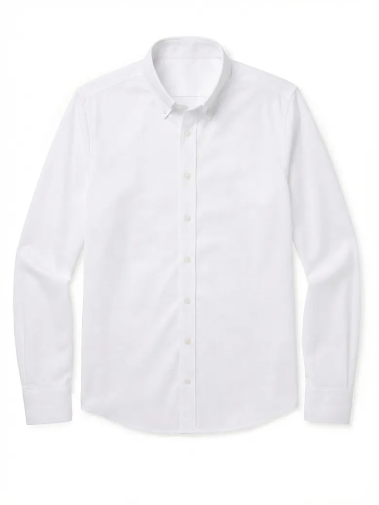Camisa de popelina blanca lisa de fácil planchado