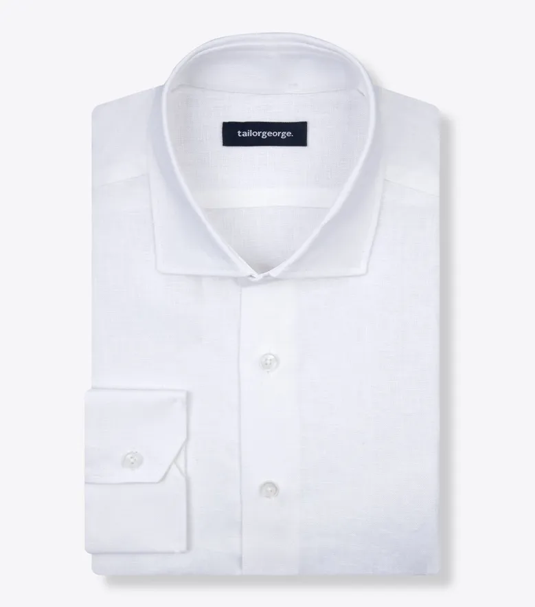 Camisa de popelina blanca lisa de fácil planchado