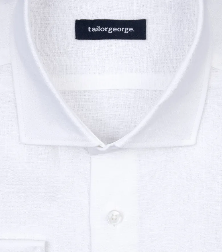 Camisa de popelina blanca lisa de fácil planchado