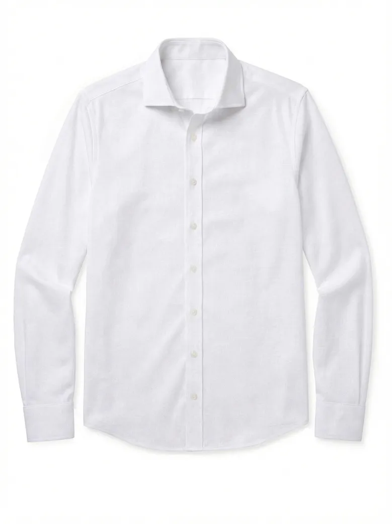 Camisa de popelina blanca lisa de fácil planchado