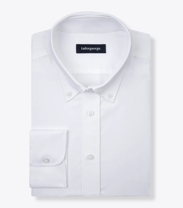 Camisa de popelina blanca lisa de fácil planchado