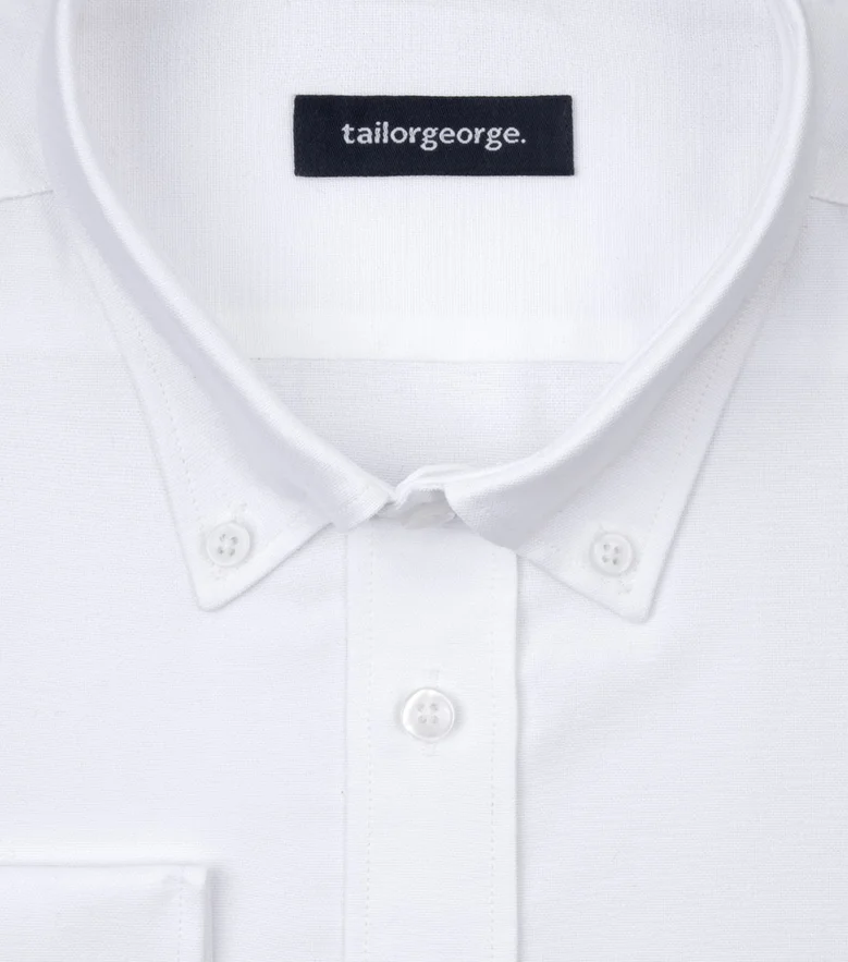 Camisa de popelina blanca lisa de fácil planchado