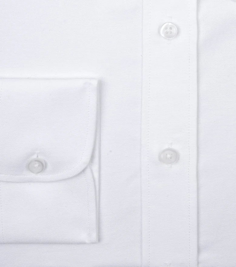 Camisa de popelina blanca lisa de fácil planchado