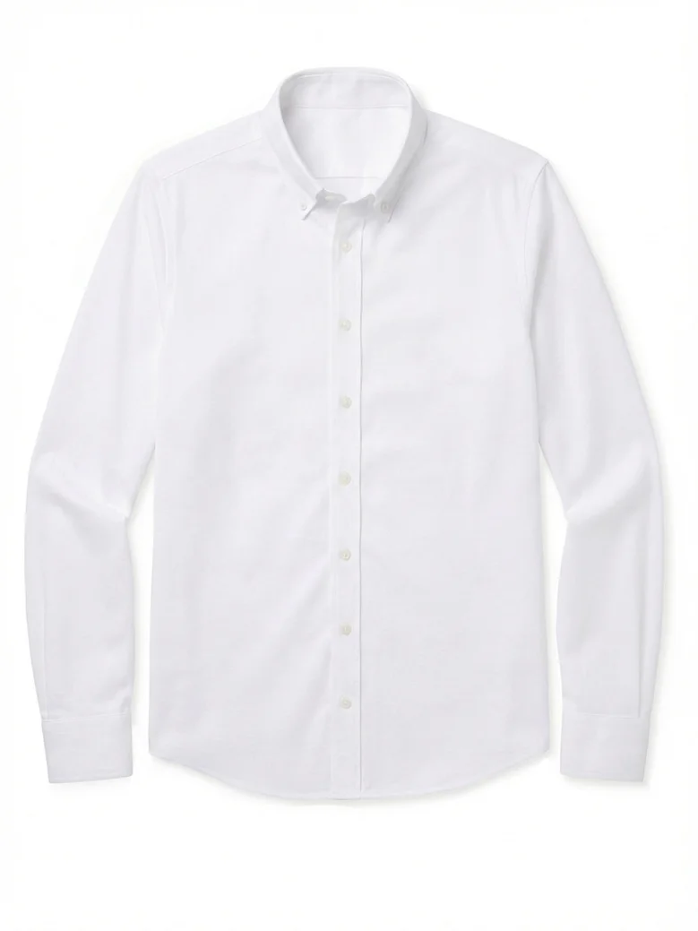 Camisa de popelina blanca lisa de fácil planchado