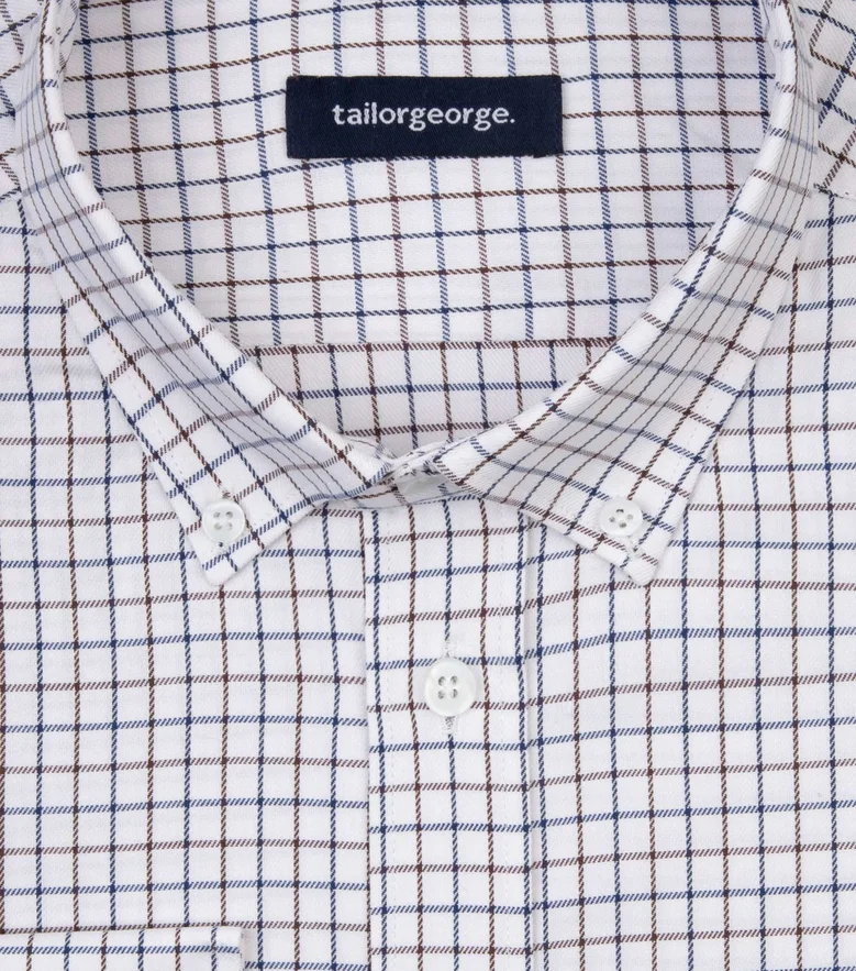 Camisa de popelina blanca lisa de fácil planchado