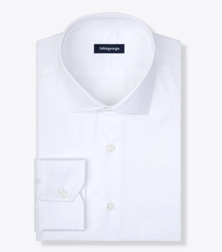 Camisa de popelina blanca lisa de fácil planchado