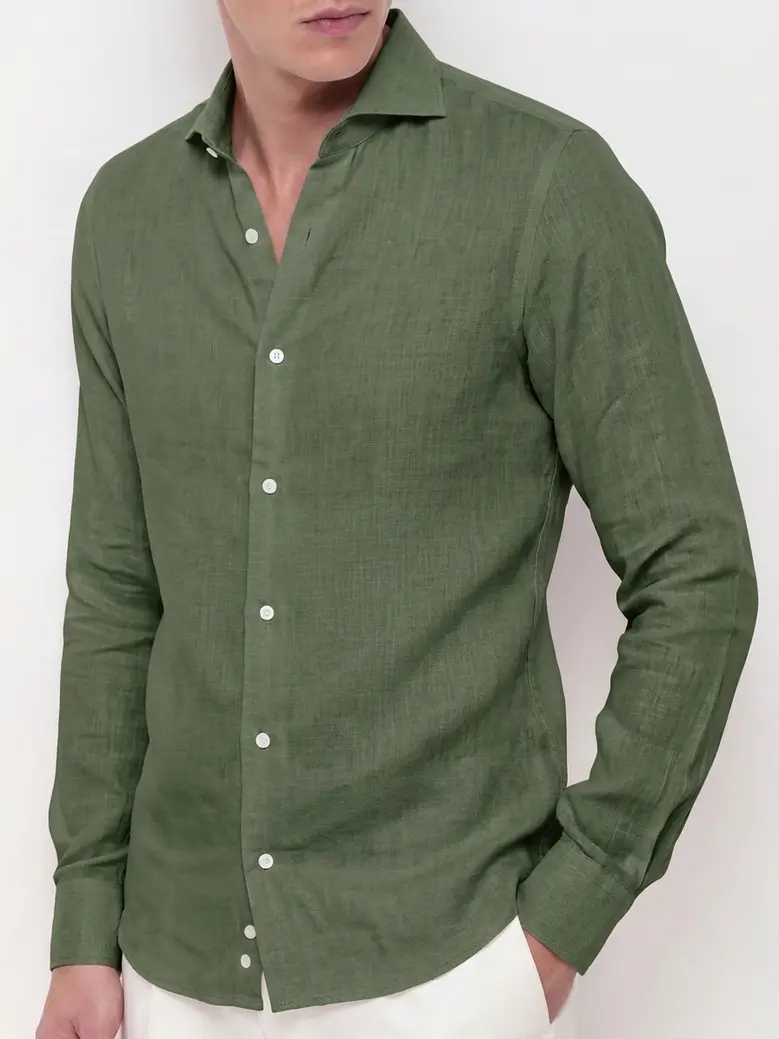 Camisa de popelina blanca lisa de fácil planchado