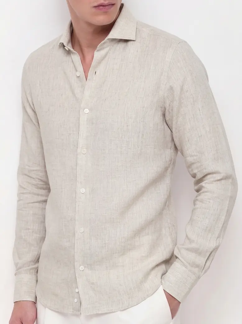 Camisa de popelina blanca lisa de fácil planchado