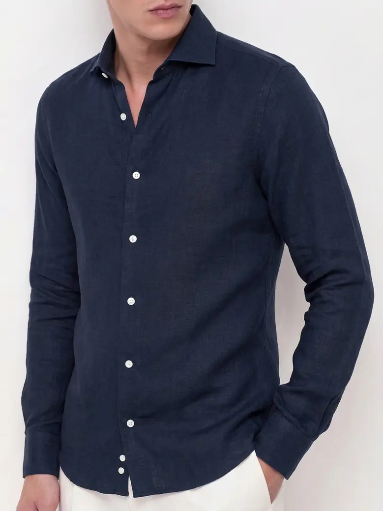 Camisa de popelina blanca lisa de fácil planchado