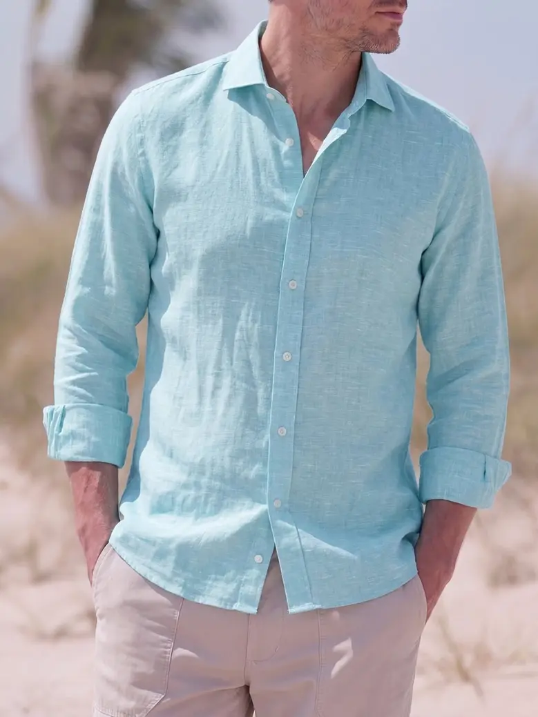 Camisa de popelina blanca lisa de fácil planchado