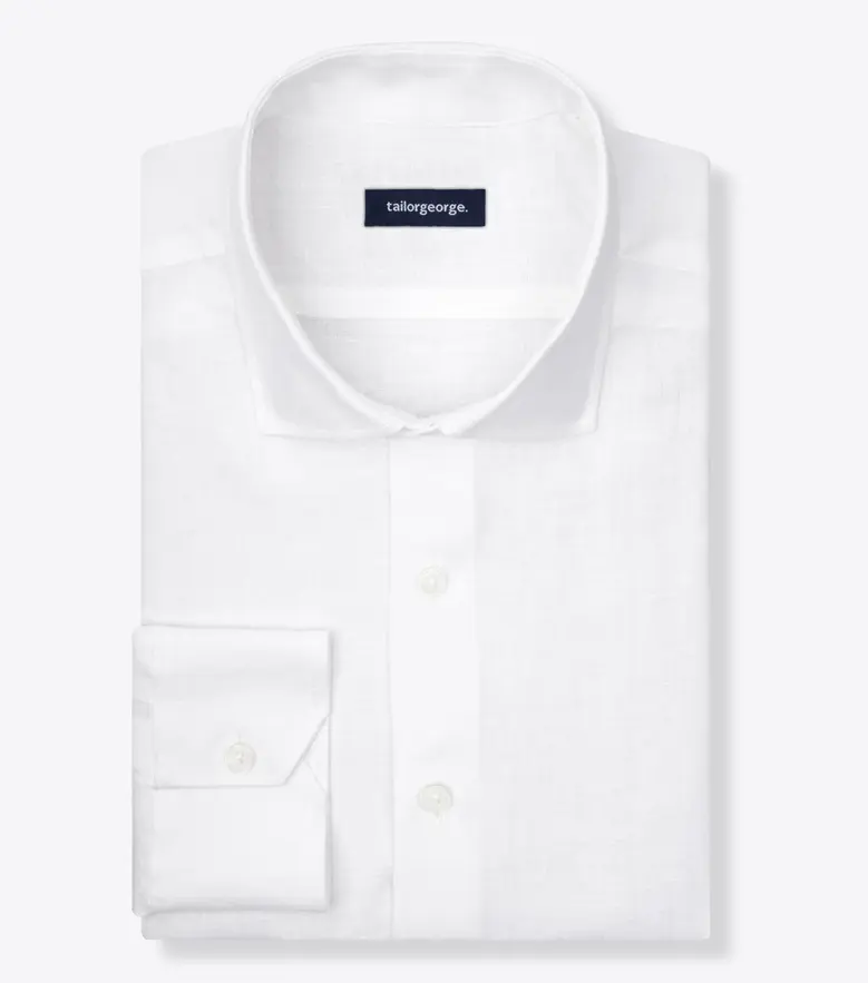 Camisa de popelina blanca lisa de fácil planchado