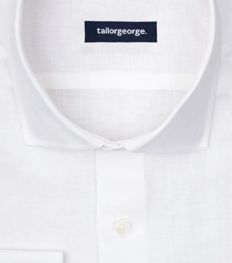 Camisa de popelina blanca lisa de fácil planchado