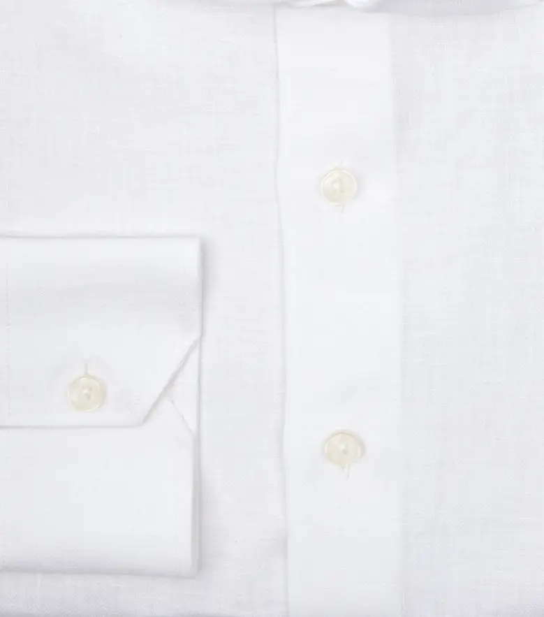 Camisa de popelina blanca lisa de fácil planchado