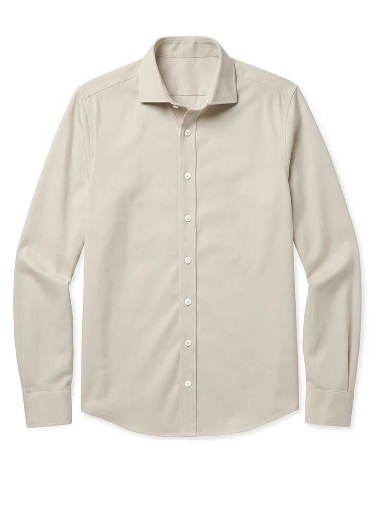 Camisa de popelina blanca lisa de fácil planchado