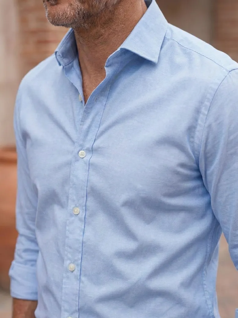 Camisa de popelina blanca lisa de fácil planchado