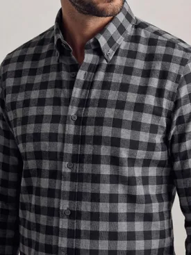 Camisa de franela a cuadros gris