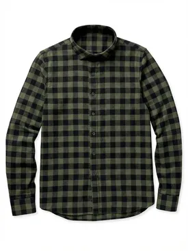 Camisa de franela a cuadros verde militar