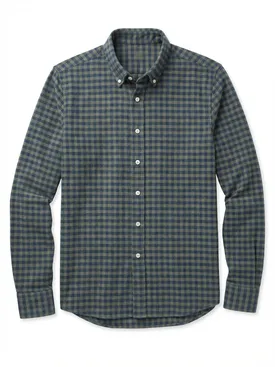 Camisa de franela a cuadros verde caqui