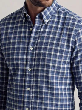 Camisa de franela a cuadros azul marino