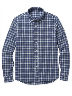 Camisa de franela a cuadros azul marino