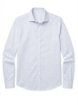 Camisa de sarga a cuadros azul cielo de fácil planchado