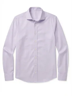 Camisa de sarga lisa morada de fácil planchado