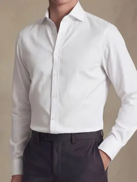 Camisa de popelina blanca lisa de fácil planchado