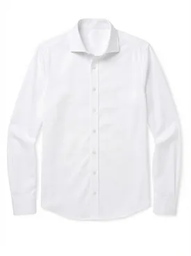Camisa de popelina blanca lisa de fácil planchado