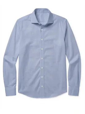 Camisa de popelina de rayas azul claro