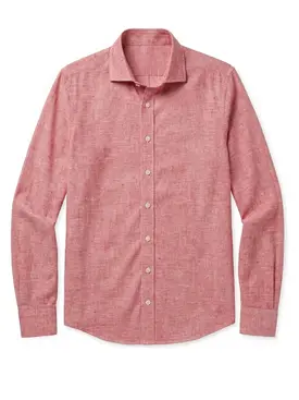 Camisa de lino lisa roja