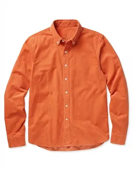 Camisa de pana lisa de color naranja