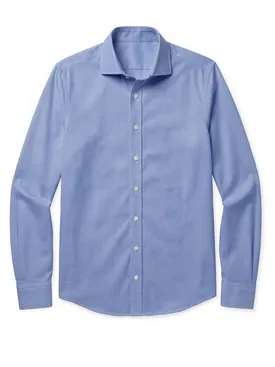 Camisa de sarga lisa de color azul brillante