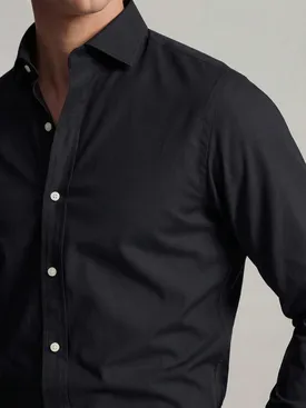 Camisa Oxford negra lisa