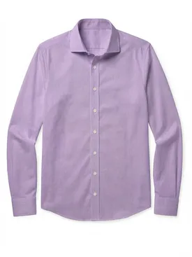 Camisa lisa de popelina morada