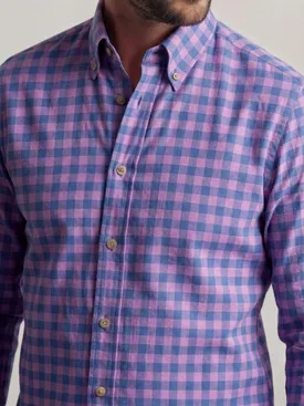 Camisa de franela a cuadros morada