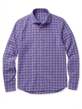 Camisa de franela a cuadros morada