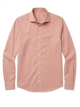 Camisa de sarga a cuadros naranja de fácil planchado
