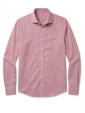 Camisa de sarga a cuadros rojos de fácil planchado