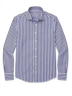 Camisa de popelina de rayas azules