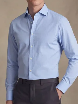Camisa de popelina a cuadros azul cielo de fácil planchado