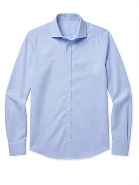 Camisa de popelina a cuadros azul cielo de fácil planchado