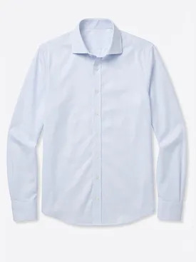 Camisa de popelina de rayas azul cielo de fácil planchado